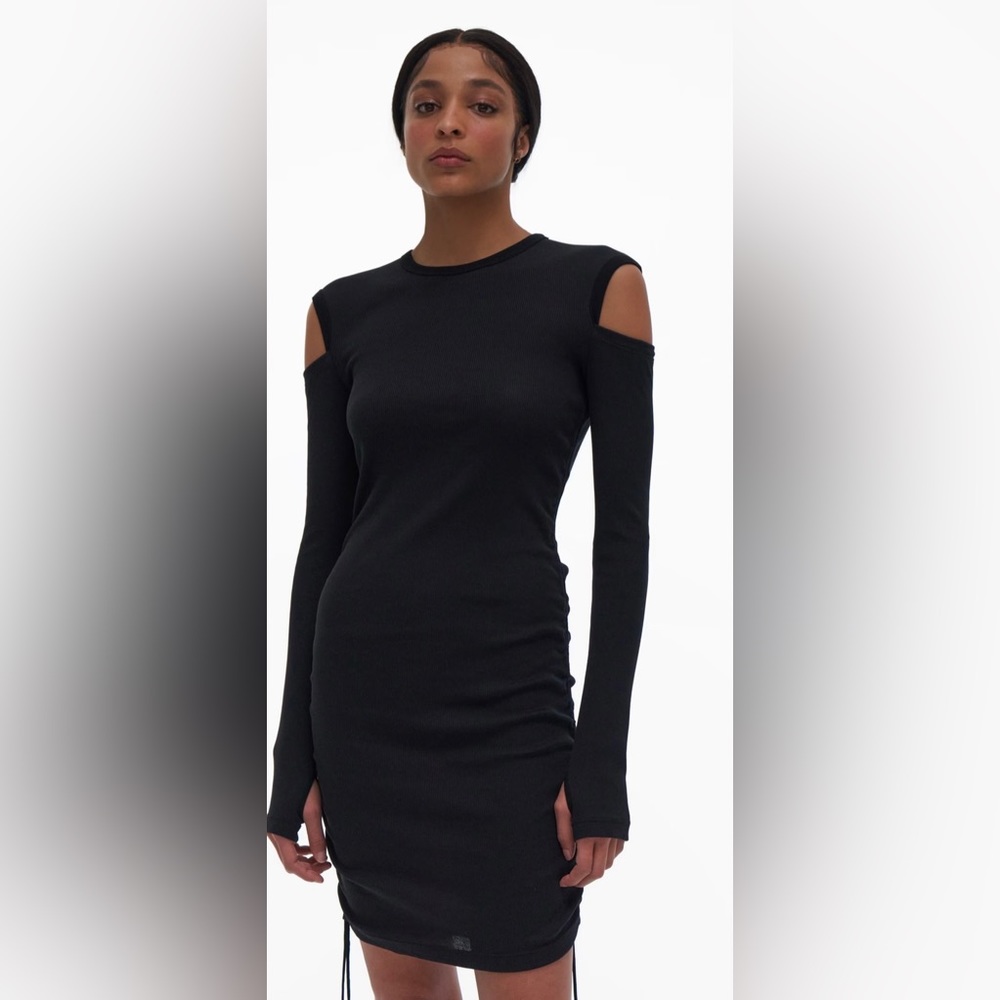 Helmet Lang Ribbed Lacing Dress Sz Large